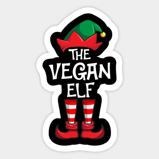 Vegan Elf Matching Family Christmas Vegetarian Sticker